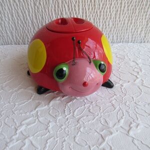 Mollie Cookie Jar 2008 Calloway & Kirk Metal Antenna Where Happiness Grows Lady